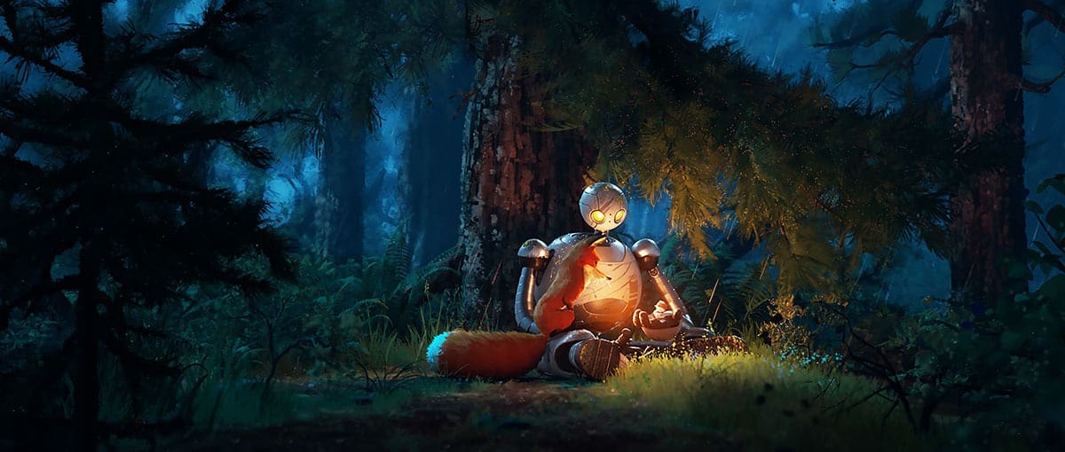 robot salvaje animación